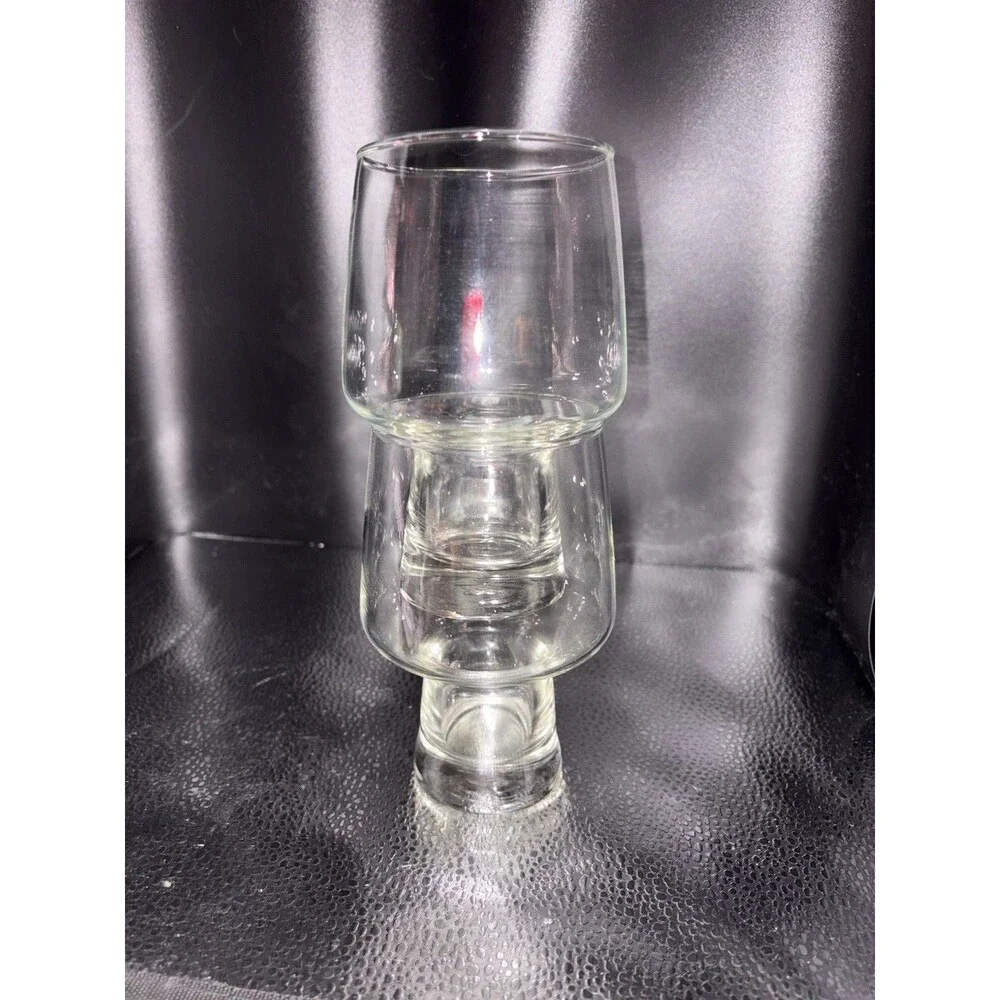 Set Of 2 Vintage 1970s Libbey Accent Steiner Beer Glasses - Weighted Base 16 Oz